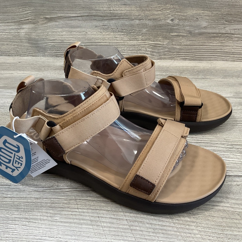 Hey Dude Carson Outdoor Sandals Men's Size 12 Sport Mode Tan Brown Comfort